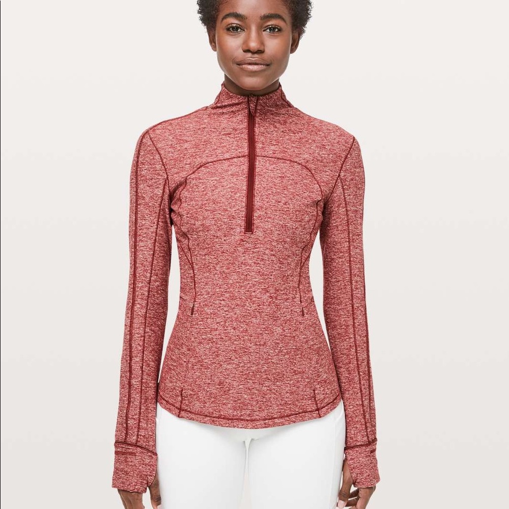 Lululemon Run Briskly Red 1/2 Zip